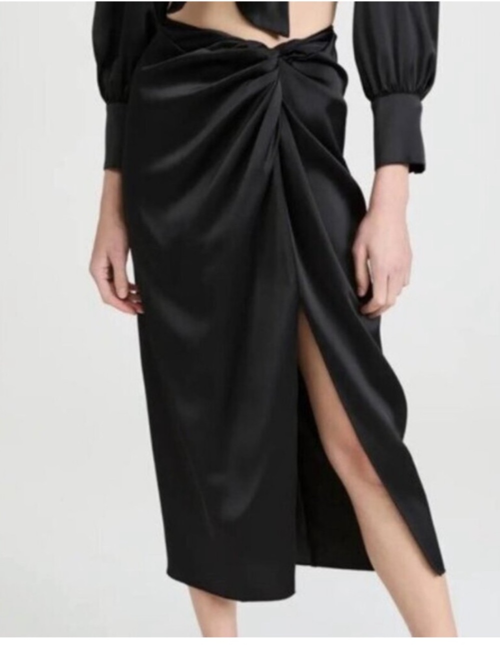 REVOLVE WAYF Inez twist knot slit front midi skirt